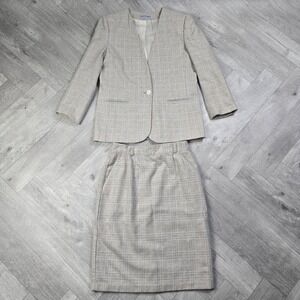 Norton McNaughton Women's Small 4/6 Vintage Plaid Blazer & Pencil Skirt Suit Set